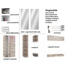 Alfa 200 cm kombi tolóajtós gardróbszekrény 