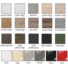   Alfa 120 cm tolóajtós gardróbszekrény magasfényű betéttel