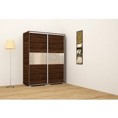   Alfa 160 cm tolóajtós gardróbszekrény magasfényű betéttel