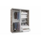 Alfa 180 cm tükrös gardróbszekrény tolóajtós, magasfényű betéttel