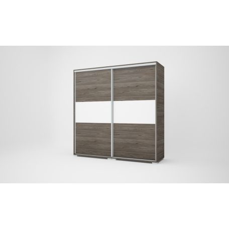 Alfa 180 cm tükrös gardróbszekrény tolóajtós, magasfényű betéttel