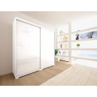 Alfa 180 cm tolóajtós gardróbszekrény magasfényű MDF ajtókkal