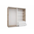 Alfa 180 cm tolóajtós gardróbszekrény magasfényű MDF ajtókkal