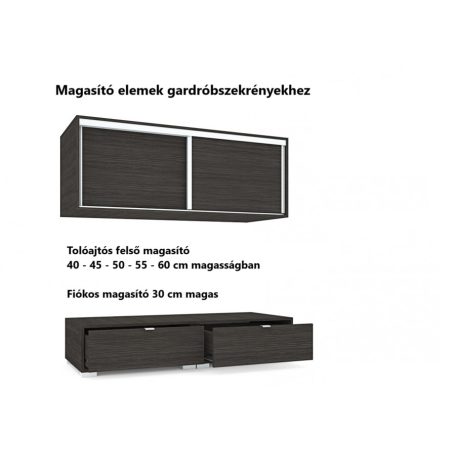 Alfa 318 cm tolóajtós gardróbszekrény magasfényű betéttel