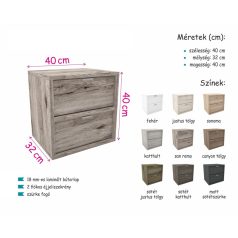 Alfa 2 fiókos éjjeliszekrény