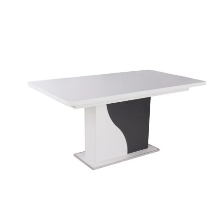 Annabella asztal 90x160/200 Rusztik fehér-matt sötétszürke