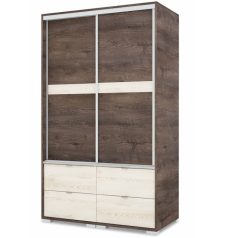 Arcadia 120 cm tolóajtós, fiókos gardróbszekrény 