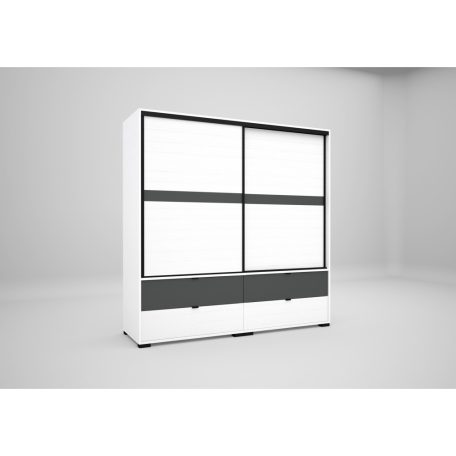 Arcadia 120 cm tolóajtós, fiókos gardróbszekrény 