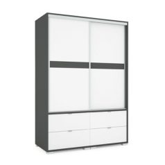 Arcadia 140 cm tolóajtós, fiókos gardróbszekrény 