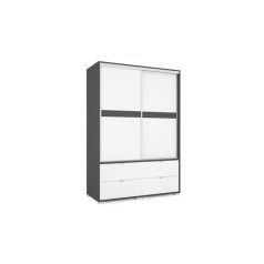  Arcadia 140 cm tolóajtós, fiókos gardróbszekrény tükörrel