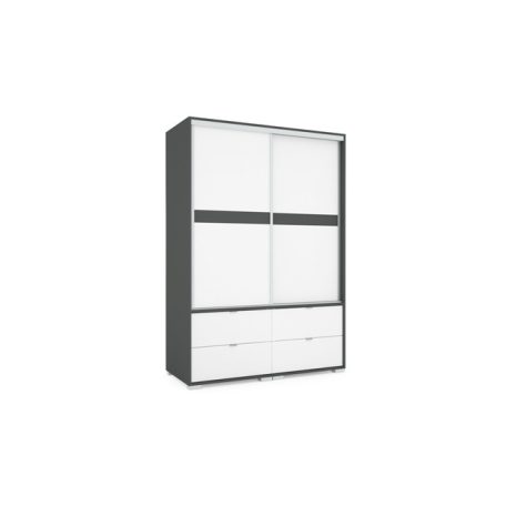 Arcadia 180 cm tolóajtós, fiókos gardróbszekrén