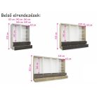 Arcadia 318 cm tolóajtós, fiókos gardróbszekrény