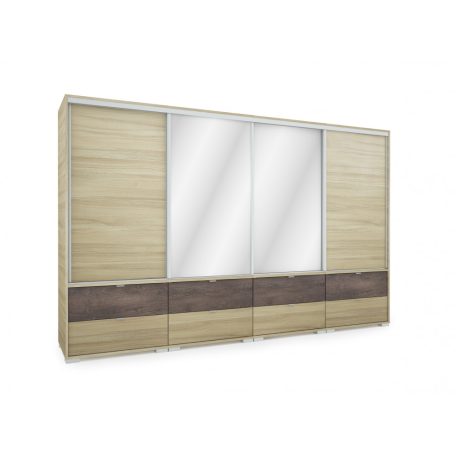 Arcadia 318 cm tolóajtós, fiókos gardróbszekrény