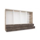 Arcadia 318 cm tolóajtós, fiókos gardróbszekrény