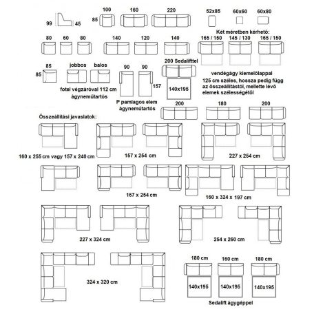 Atlanta 3-1-1 ülőgarnitúra ágyazható 