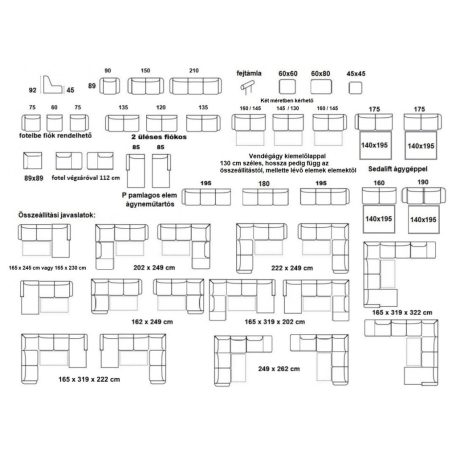 Bangkok ágyazható L alakú kanapé Tilia