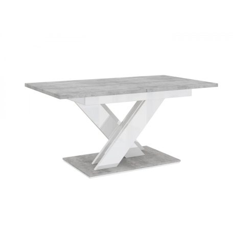 Bronx étkezőasztal-BETON- MF fehér 80x140/180x75 cm