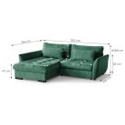 Ciprus sarokkanapé Bubble szövettel