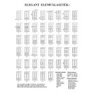 Elegant elemes szekrény 235 cm magas paliszander