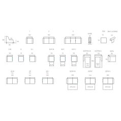 Portofino elemes sarokkanapé 12 cm magas lábbal
