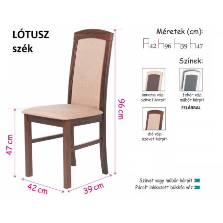 Lótusz szék fehér