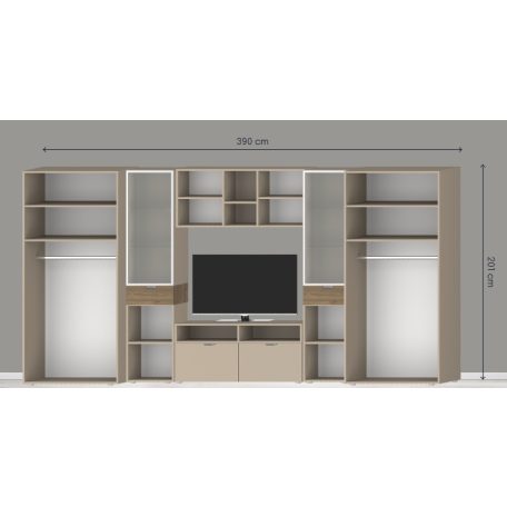Modulo 200 cm magas nappali szekrény