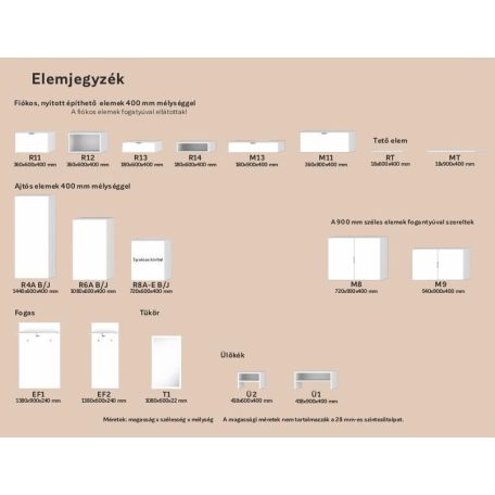 Modulo előszoba 210 cm tükörrel