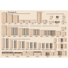 Modulo vitrin  201 cm magas, 180 cm széles több színben