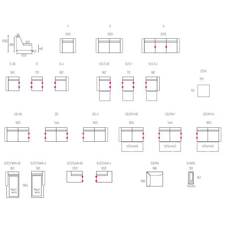 Portland U alakú elemes kanapé