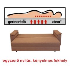 Torino 165MA kanapéágy Gerincvédő Zónával króm láb