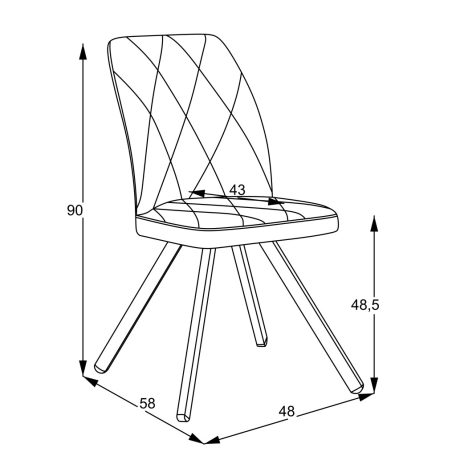 Vika étkezőszék beige vagy szürke  kárpittal
