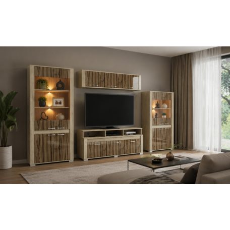 Formello F12 elem,  90 cm széles 3/4 vitrines elem