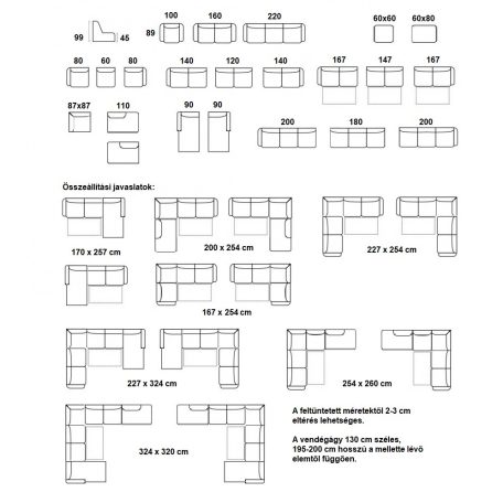 Torino ágyazható sarokkanapé L110