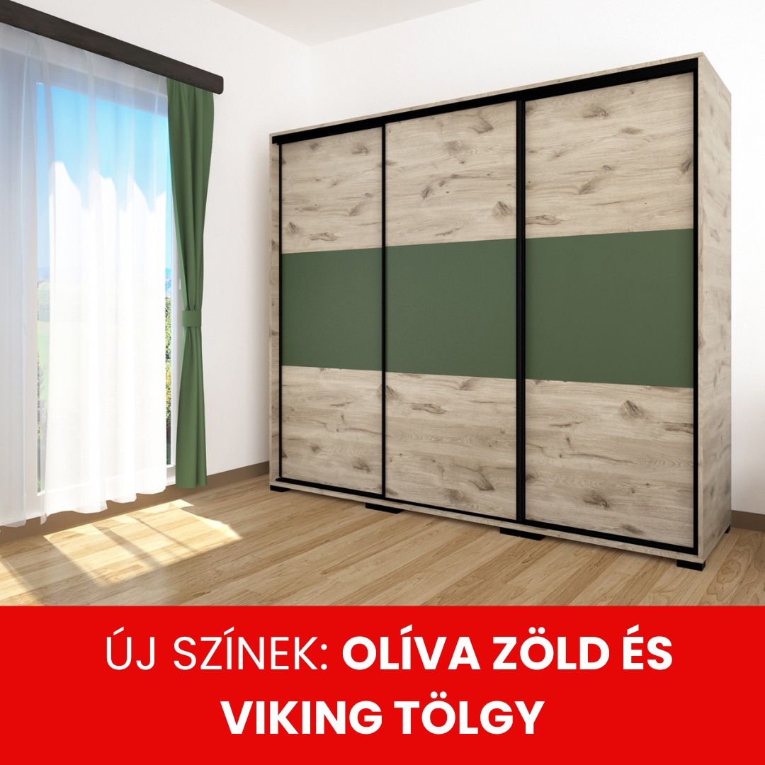 Olíva zöld és viking tölgy - gardróbszekrények új színekben